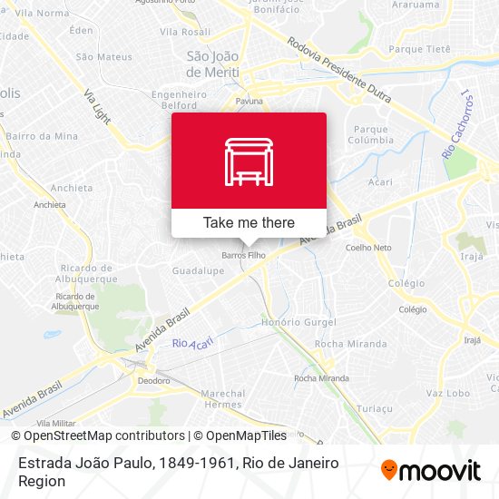 Estrada João Paulo, 1849-1961 map