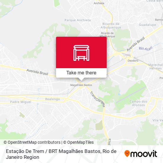 Mapa Estação De Trem / BRT Magalhães Bastos