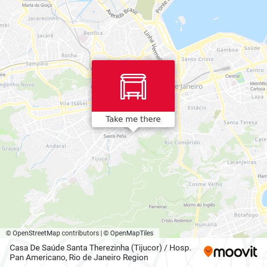 Mapa Casa De Saúde Santa Therezinha (Tijucor) / Hosp. Pan Americano