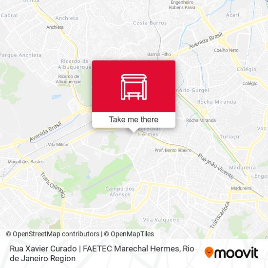 Rua Xavier Curado | FAETEC Marechal Hermes map