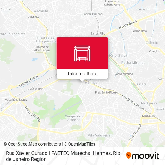 Rua Xavier Curado | FAETEC Marechal Hermes map