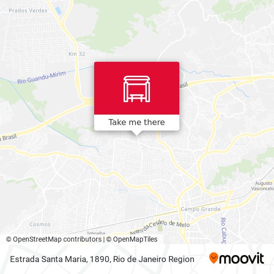 Estrada Santa Maria, 1890 map