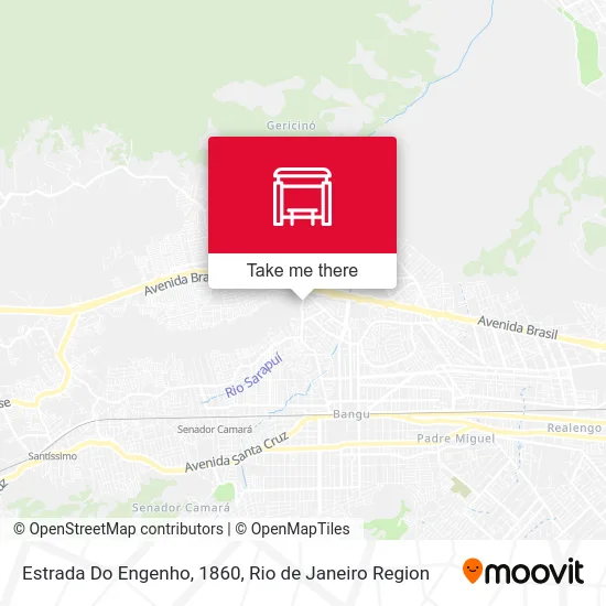 Estrada Do Engenho, 1860 map