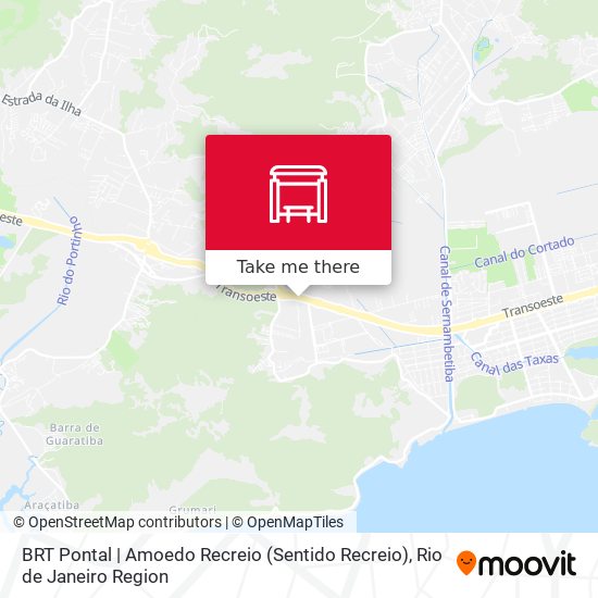 Mapa BRT Pontal | Amoedo Recreio (Sentido Recreio)