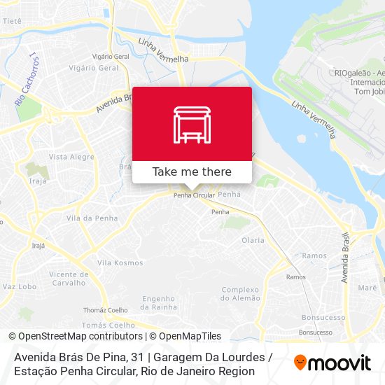 Mapa Avenida Brás De Pina, 31 | Garagem Da Lourdes / Estação Penha Circular