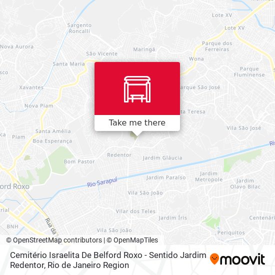 Mapa Cemitério Israelita De Belford Roxo - Sentido Jardim Redentor