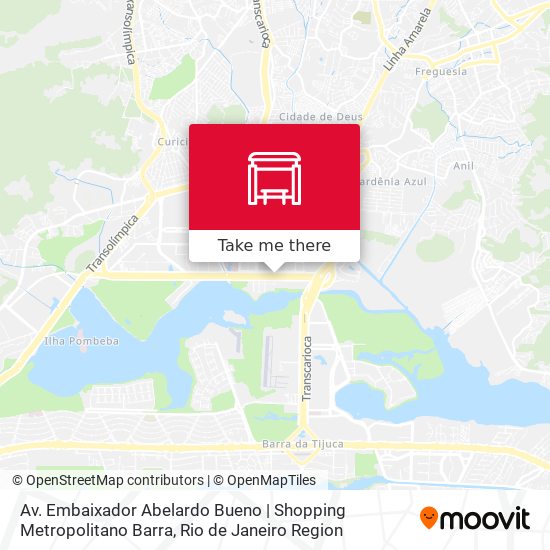 Mapa Av. Embaixador Abelardo Bueno | Shopping Metropolitano Barra