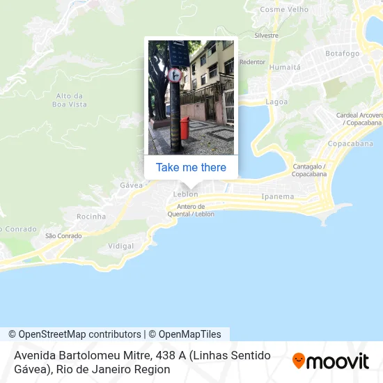 Avenida Bartolomeu Mitre, 438 A (Linhas Sentido Gávea) map