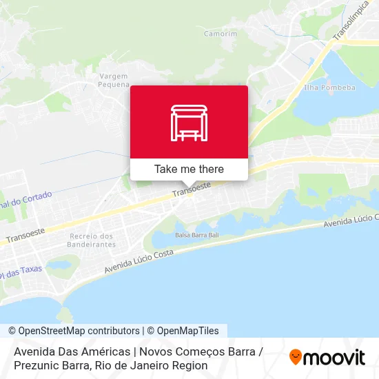 Avenida Das Américas | Novos Começos Barra / Prezunic Barra map