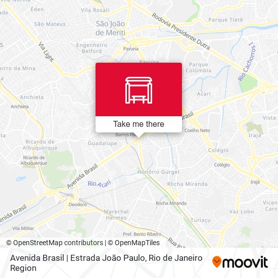 Mapa Avenida Brasil | Estrada João Paulo