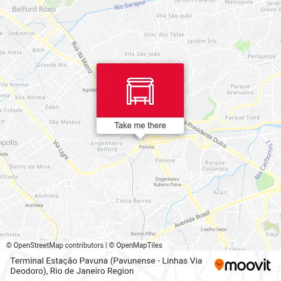 Terminal Estação Pavuna (Pavunense - Linhas Via Deodoro) map