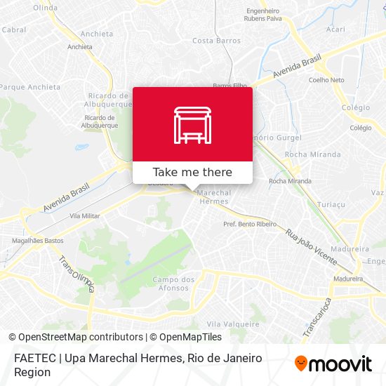 Mapa FAETEC | Upa Marechal Hermes