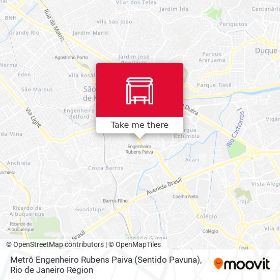 Metrô Engenheiro Rubens Paiva (Sentido Pavuna) map