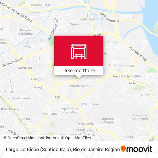 Mapa Largo Do Bicão (Sentido Irajá)