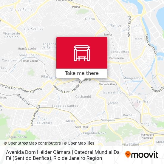 Mapa Avenida Dom Hélder Câmara | Catedral Mundial Da Fé (Sentido Benfica)