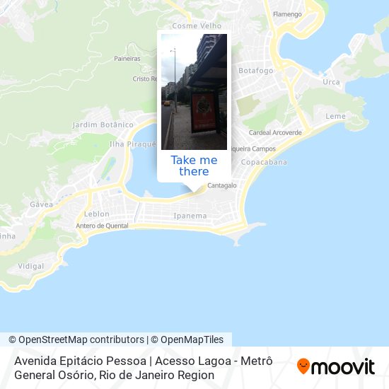 Mapa Avenida Epitácio Pessoa | Acesso Lagoa - Metrô General Osório
