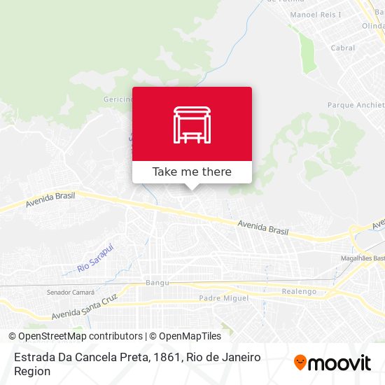 Estrada Da Cancela Preta, 1861 map