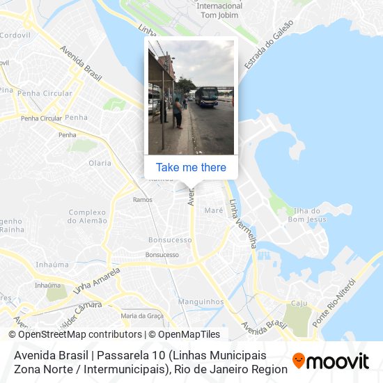 Mapa Avenida Brasil | Passarela 10 (Linhas Municipais Zona Norte / Intermunicipais)