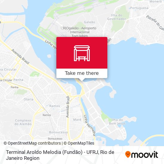 Mapa Terminal Aroldo Melodia (Fundão) - UFRJ