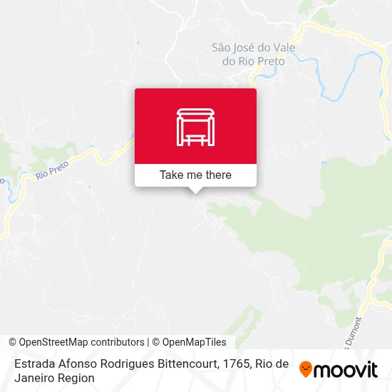 Estrada Afonso Rodrigues Bittencourt, 1765 map