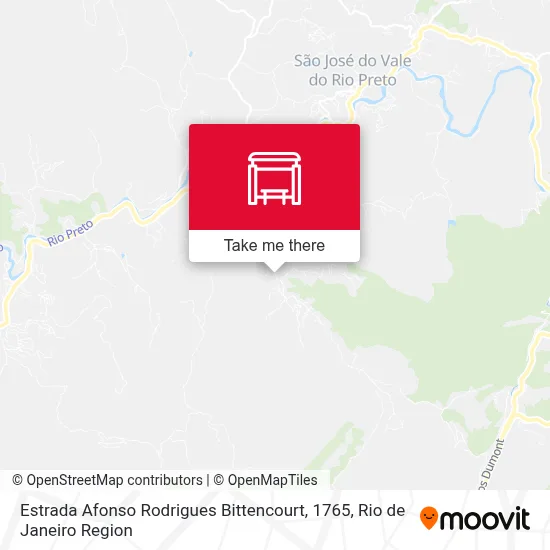 Estrada Afonso Rodrigues Bittencourt, 1765 map