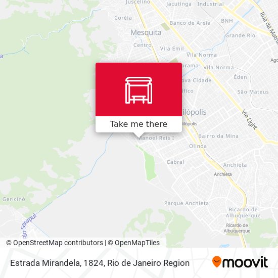 Estrada Mirandela, 1824 map