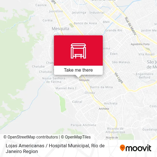 Lojas Americanas / Hospital Municipal map