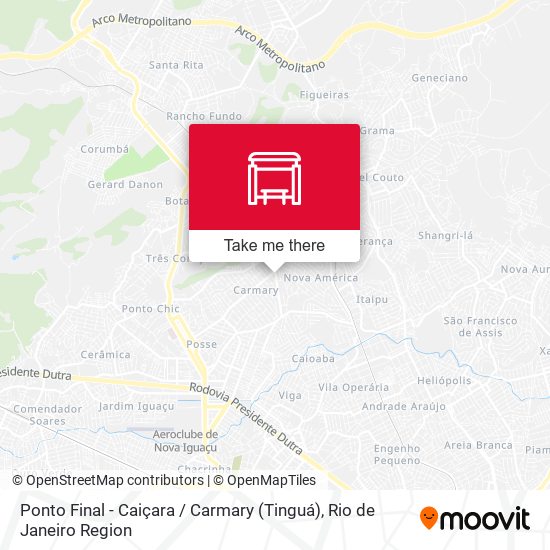 Ponto Final - Caiçara / Carmary (Tinguá) map