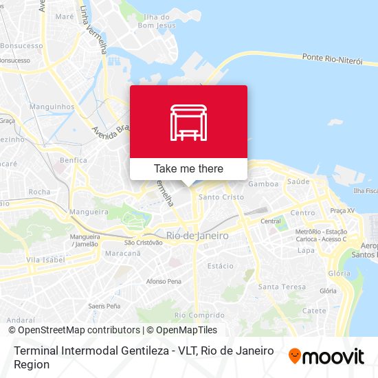 Terminal Intermodal Gentileza - VLT map