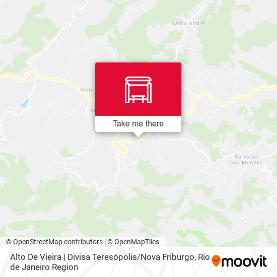 Mapa Alto De Vieira | Divisa Teresópolis / Nova Friburgo