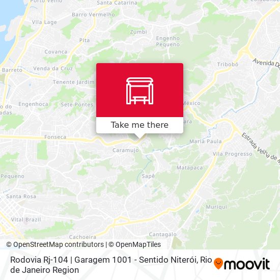 Mapa Rodovia Rj-104 | Garagem 1001 - Sentido Niterói