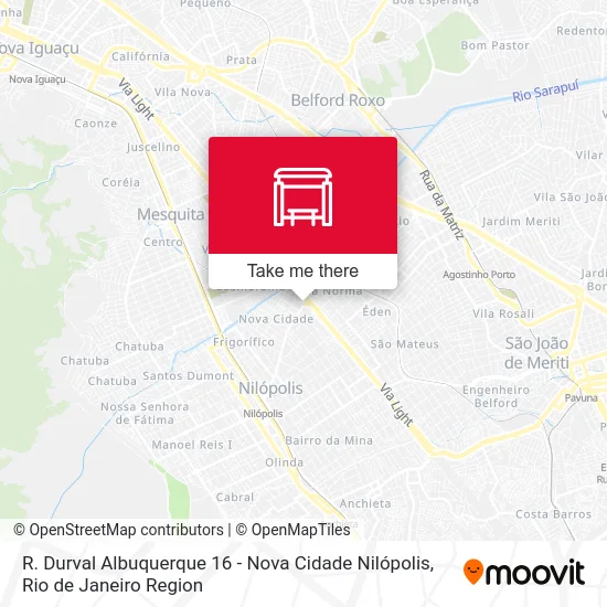 R. Durval Albuquerque 16 - Nova Cidade Nilópolis map