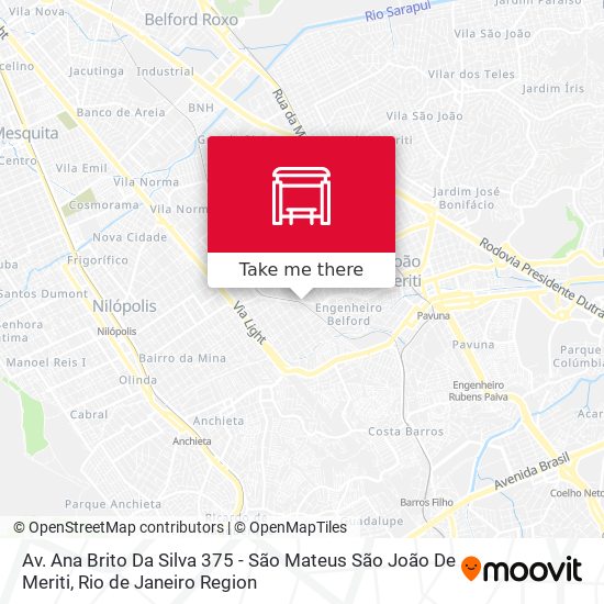 Mapa Av. Ana Brito Da Silva 375 - São Mateus São João De Meriti