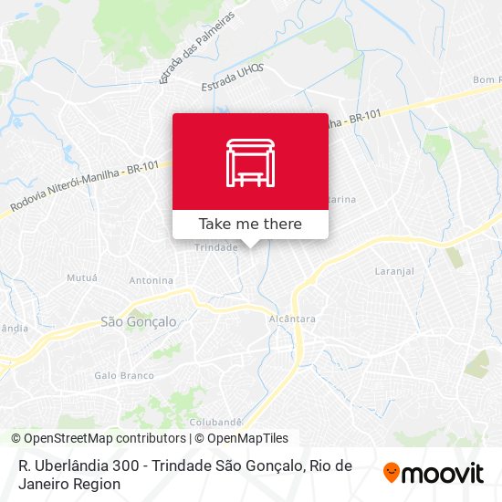 R. Uberlândia 300 - Trindade São Gonçalo map