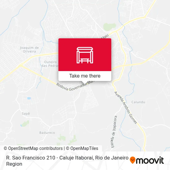 R. Sao Francisco 210 - Caluje Itaboraí map
