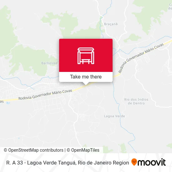 R. A 33 - Lagoa Verde Tanguá map