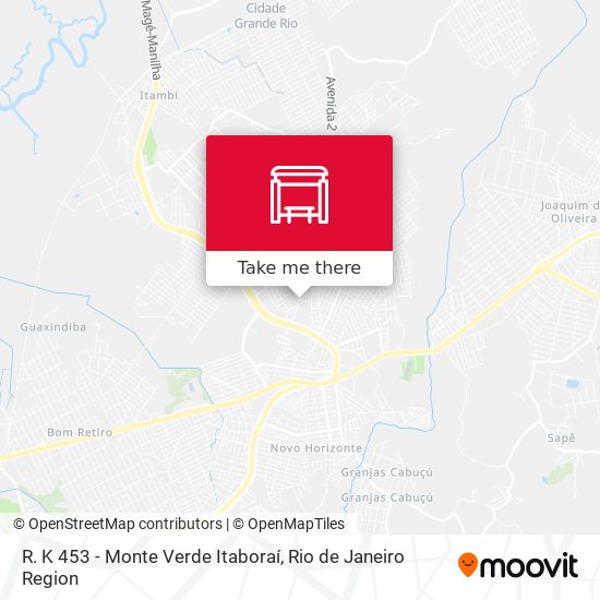 R. K 453 - Monte Verde Itaboraí map