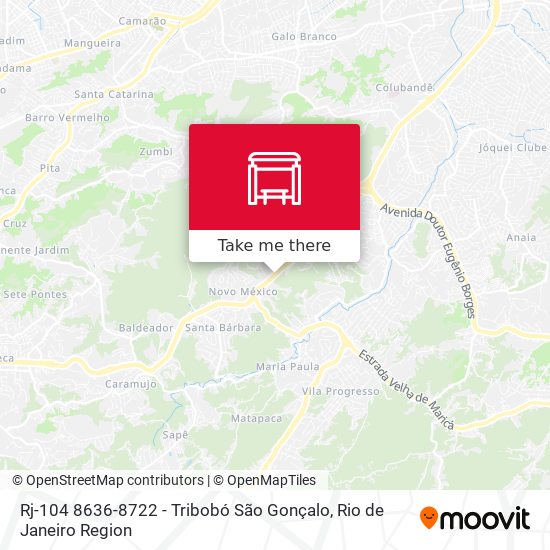 Rj-104 8636-8722 - Tribobó São Gonçalo map