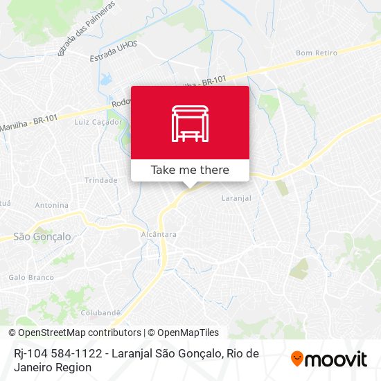 Rj-104 584-1122 - Laranjal São Gonçalo map