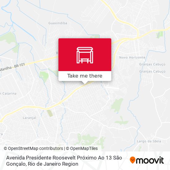 Avenida Presidente Roosevelt Próximo Ao 13 São Gonçalo map