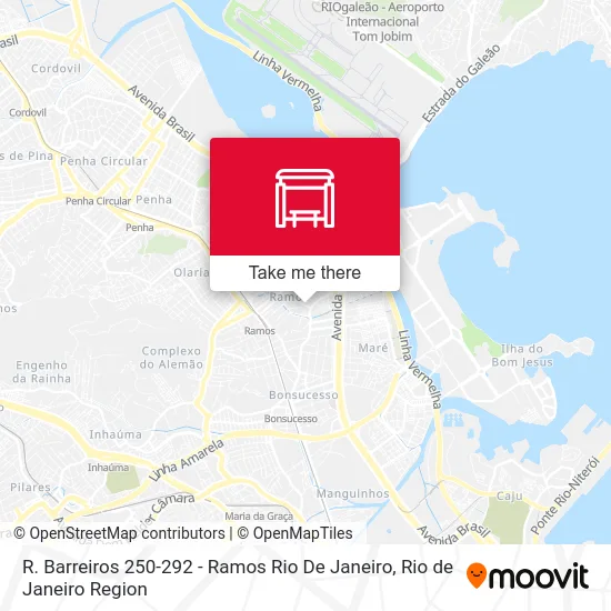 R. Barreiros 250-292 - Ramos Rio De Janeiro map