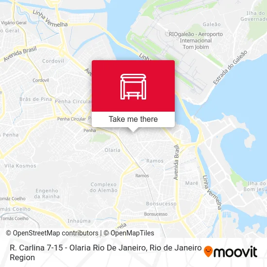 R. Carlina 7-15 - Olaria Rio De Janeiro map