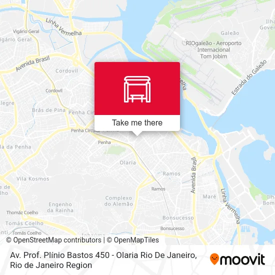 Av. Prof. Plínio Bastos 450 - Olaria Rio De Janeiro map