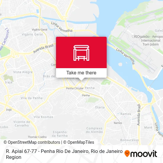 R. Apiaí 67-77 - Penha Rio De Janeiro map