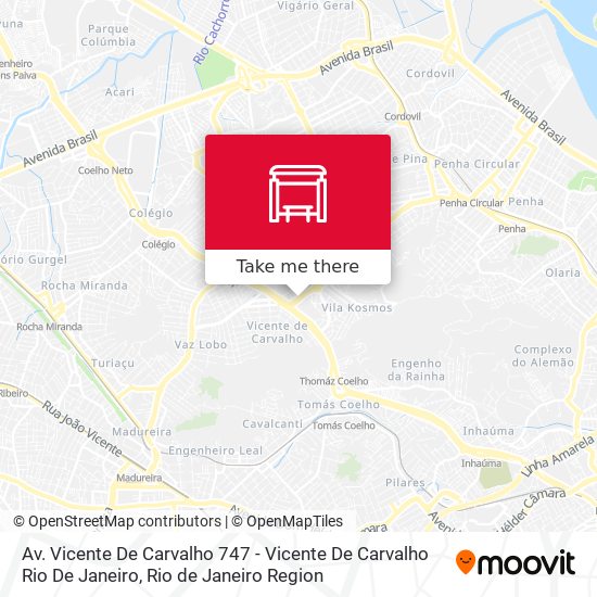 Mapa Av. Vicente De Carvalho 747 - Vicente De Carvalho Rio De Janeiro