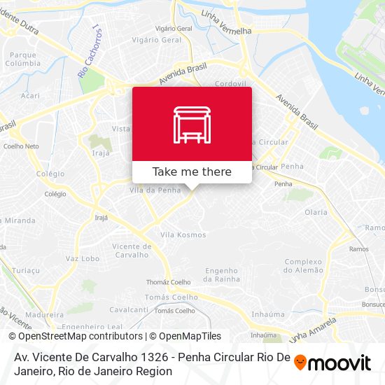 Mapa Av. Vicente De Carvalho 1326 - Penha Circular Rio De Janeiro