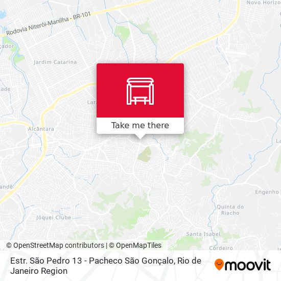 Estr. São Pedro 13 - Pacheco São Gonçalo map