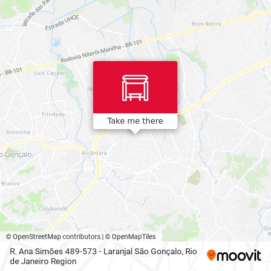 R. Ana Simões 489-573 - Laranjal São Gonçalo map