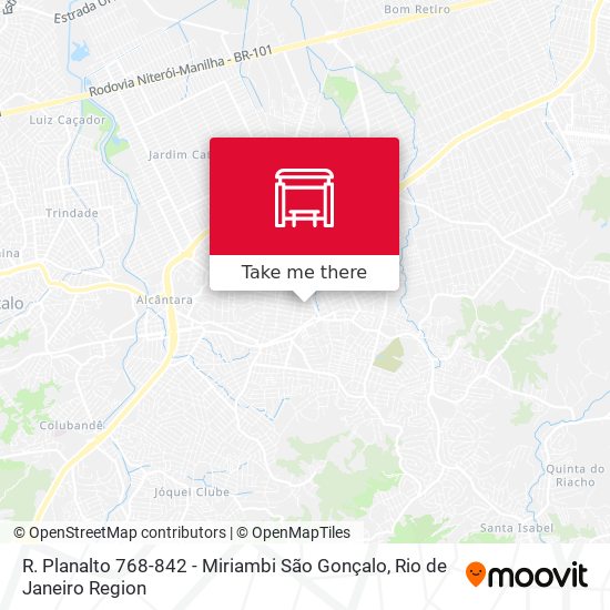 R. Planalto 768-842 - Miriambi São Gonçalo map