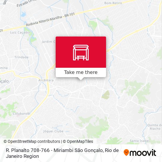 R. Planalto 708-766 - Miriambi São Gonçalo map